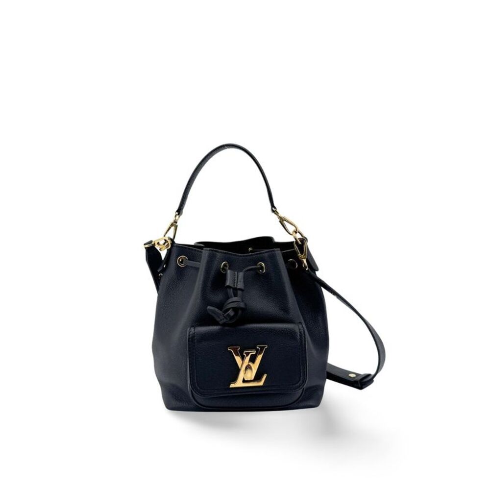 Louis Vuitton Lockme Bucket Bag Black Gold Hardware